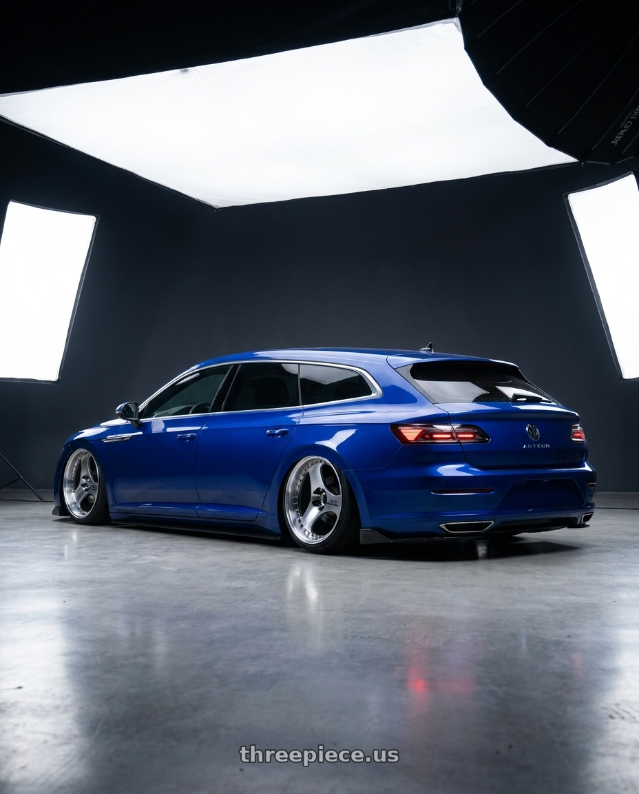 2021 VW Arteon with Advan Racing ONI2 PROGRESSIVE 5x114.3 20x8.5 +33 MACHINING & DIAMOND CUT wheels rear three quarter view extreme stretch tires