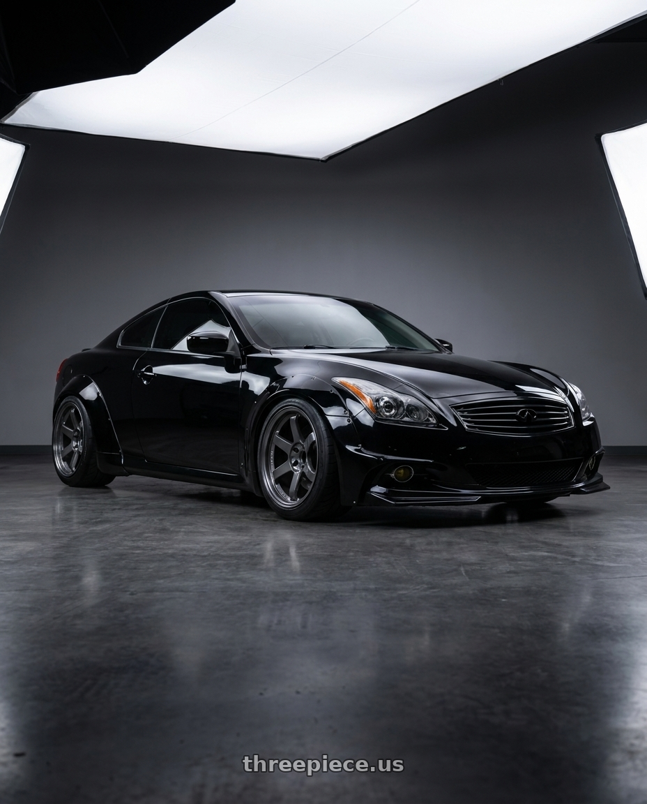 2013 Infiniti G37xS Coupe with Volk Racing TE37SL 5x114.3 18x10.5 +15 GLOSSY GRAY wheels