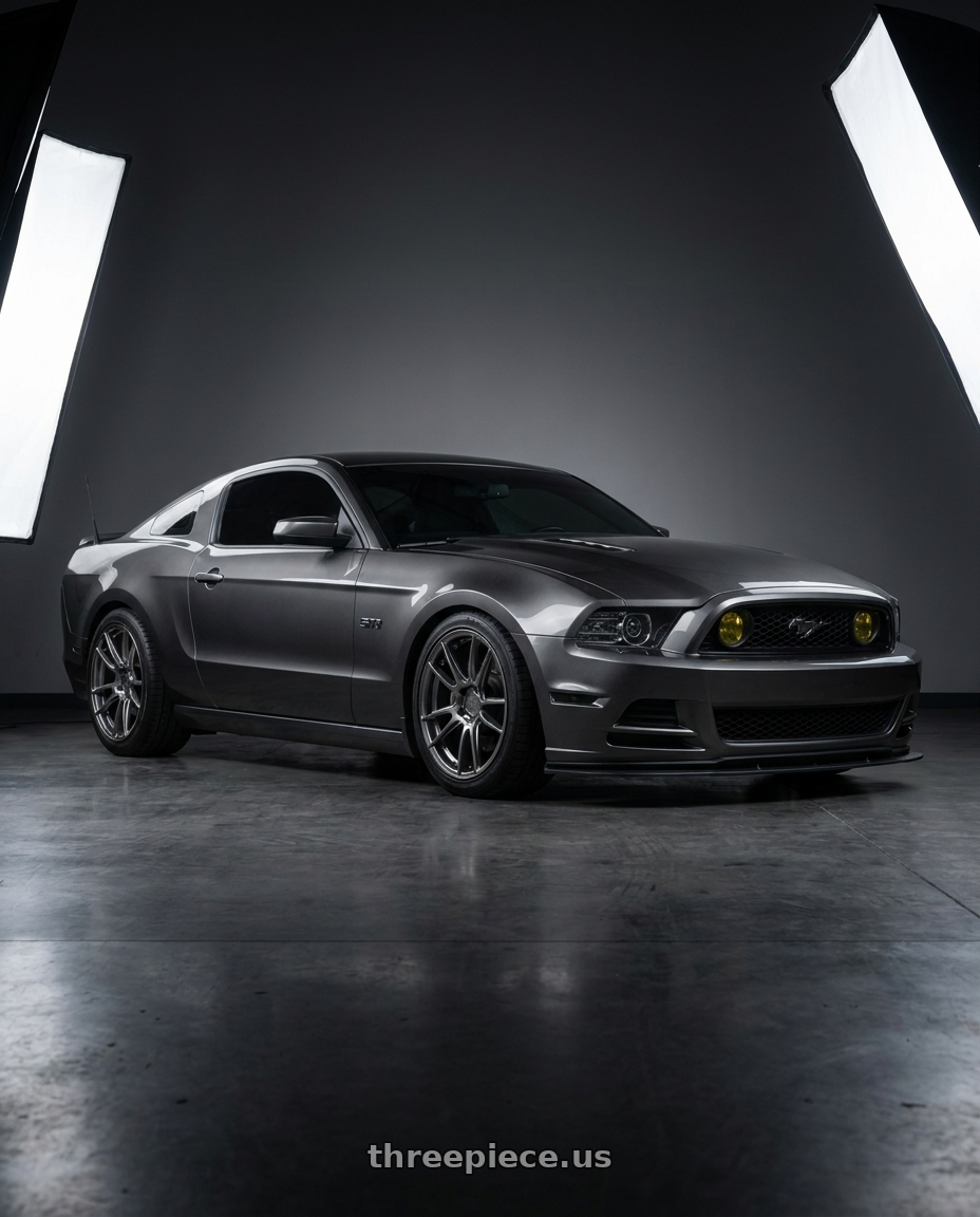 2014 Ford Mustang GT with Aodhan AH-X 5x114.3 19x9.5 +35 Hyper Black wheels