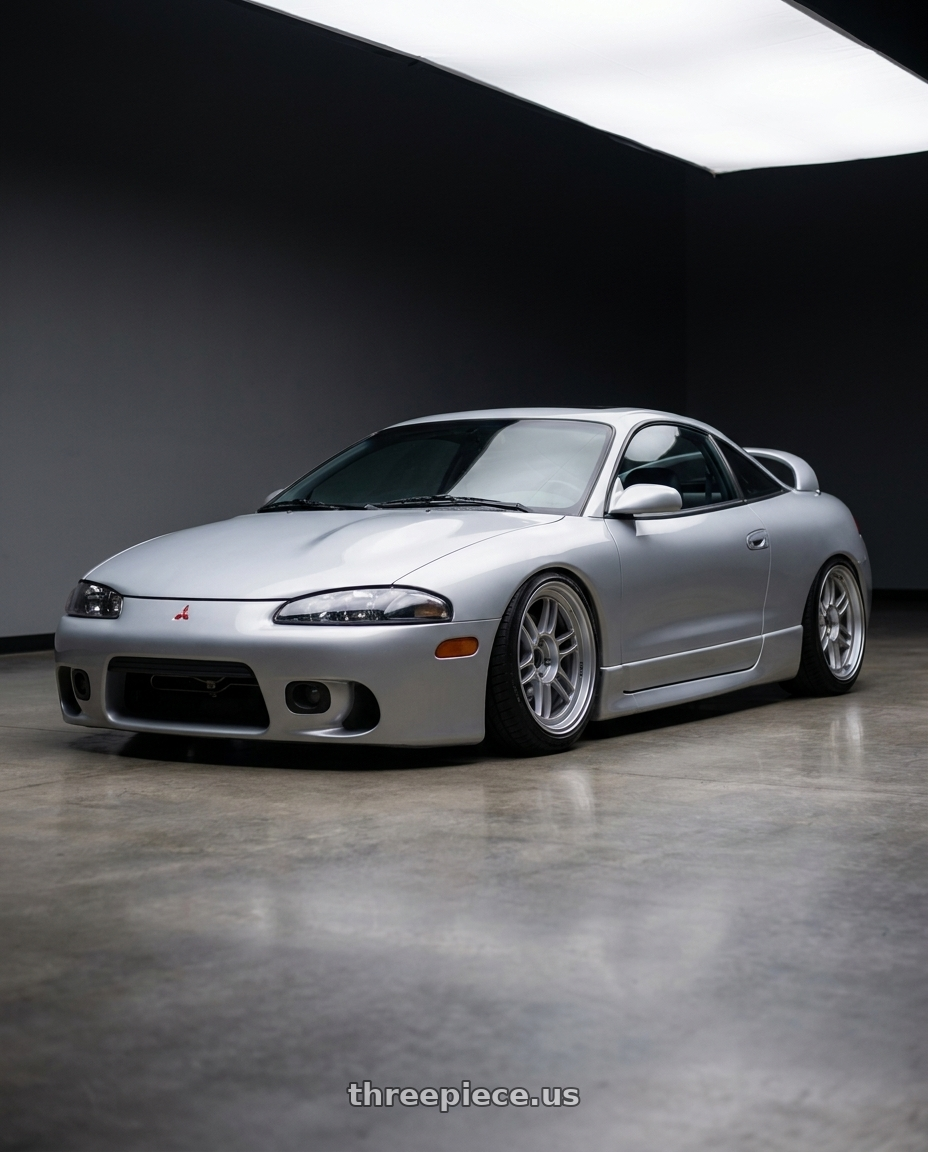 1998 Mitsubishi eclipse gsx with Enkei RPF1RS 5x114.3 18x9.5+12 Silver wheels