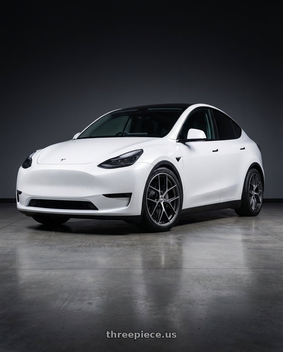 2024 Tesla Model Y with BBS CC-R 5x114.3 20x9.5+35 Graphite w/ Diamond Cut Face wheels