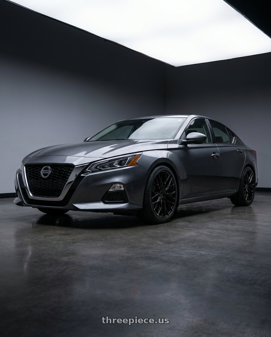 2021 Nissan Altima SV with MRR GF5 5x114.3 19x8.5  +35 Black wheels