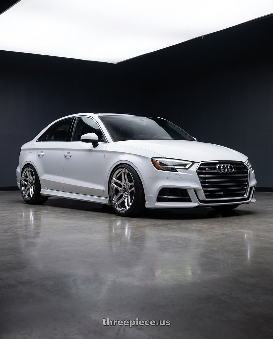 2018 AUDI S3 with Heritage Wheel EBISU MonoC 5x112 18x8.5+35 Chrome wheels