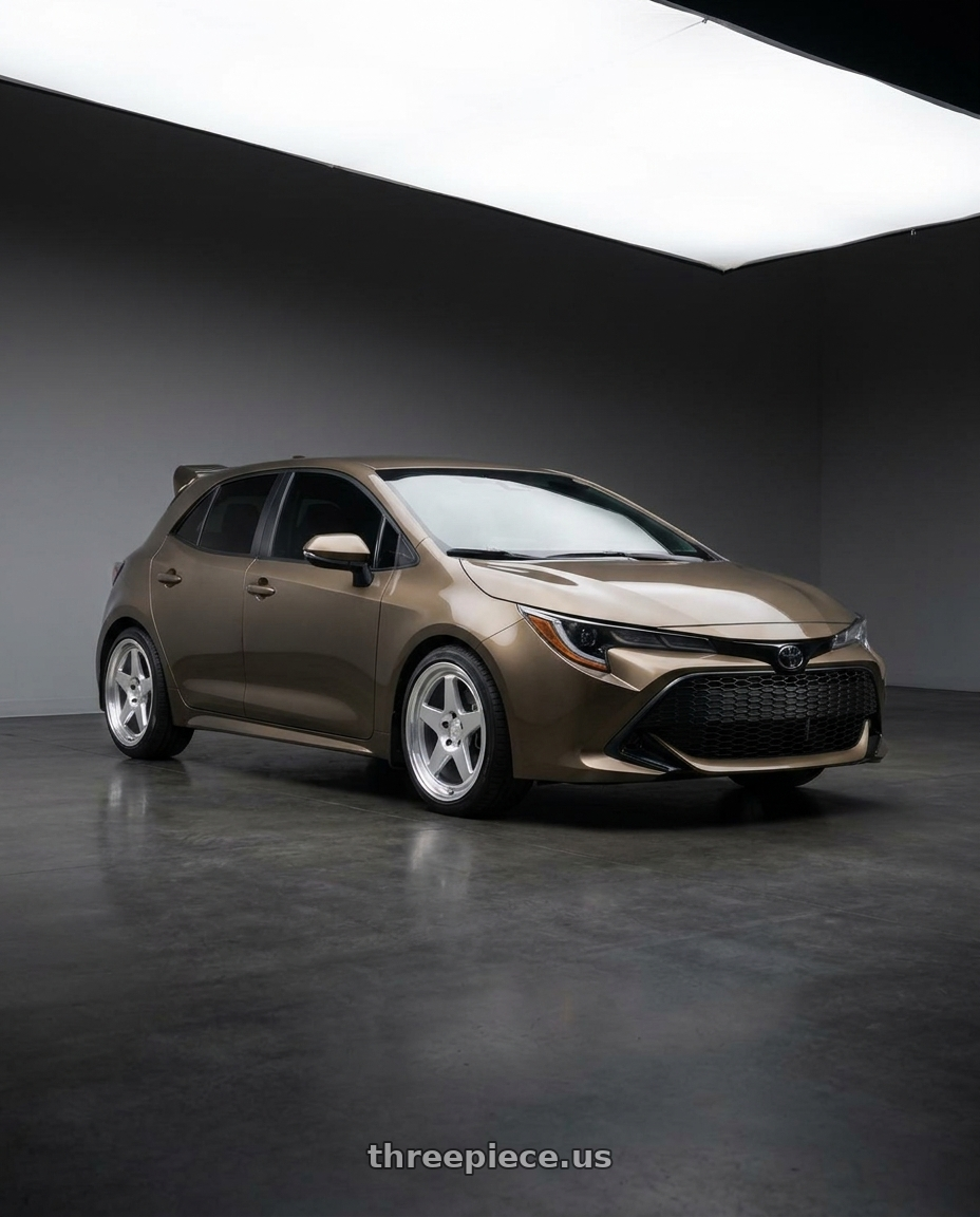 2019 Corolla hatch se oxidize bronze with spoiler with Kansei K12H KNP 5X100 18x9 35 Hyper Silver wheels
