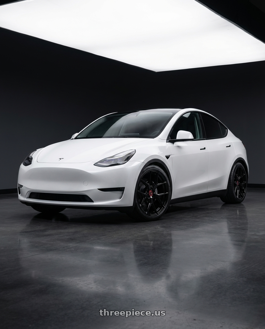 2024 Tesla Model Y with Vossen HF-5 20x9.5 / 5x114.3 / ET25 / Deep Face / 73.1 -GB - Gloss Black Wheel - HF5-0N07 wheels