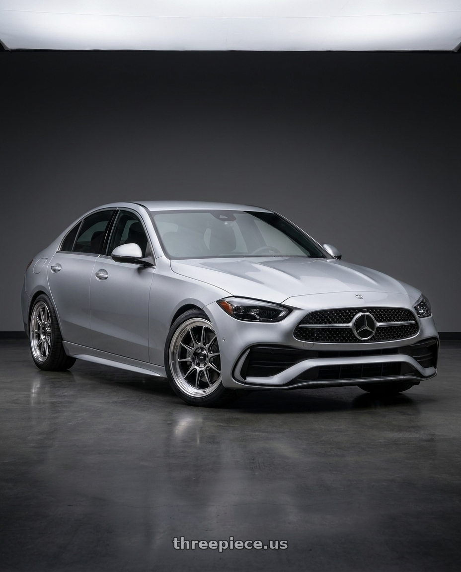 2022 Mercedes-Benz C-Class W206 with Konig Countergram 5x112 19x11+40 Hyper Chrome / Machined Lip wheels
