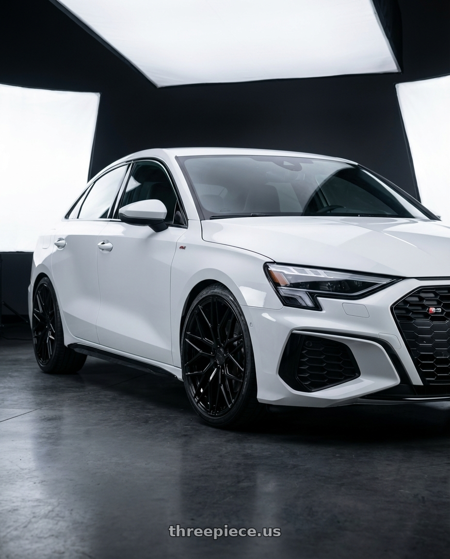 2024 Audi S3 8Y with Avant Garde Wheels M520R 5X112 19x9.5 +40 Gloss Black wheels