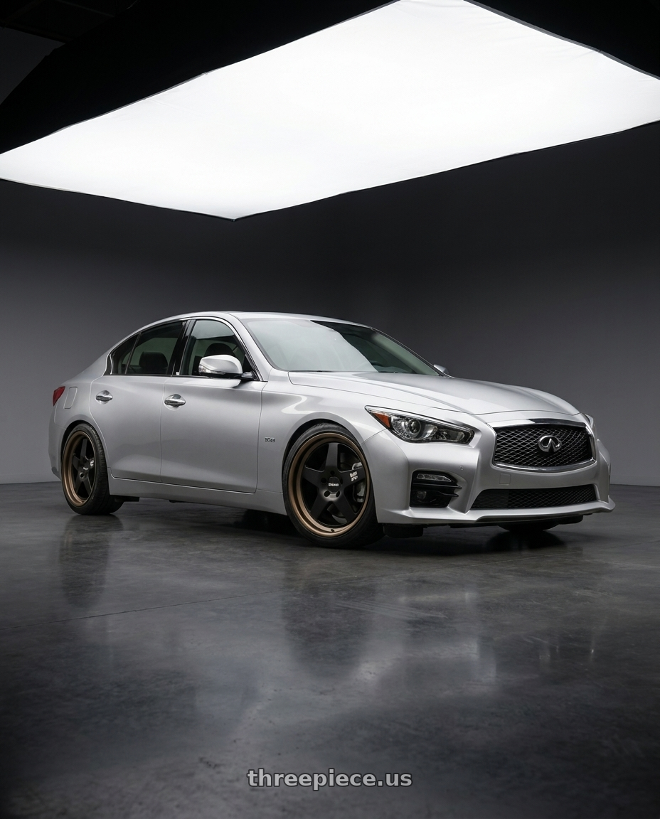 2019 Infiniti Q50 with Klutch SL5 5x114.3 18x9.5  +35 Black Bronze Lip wheels