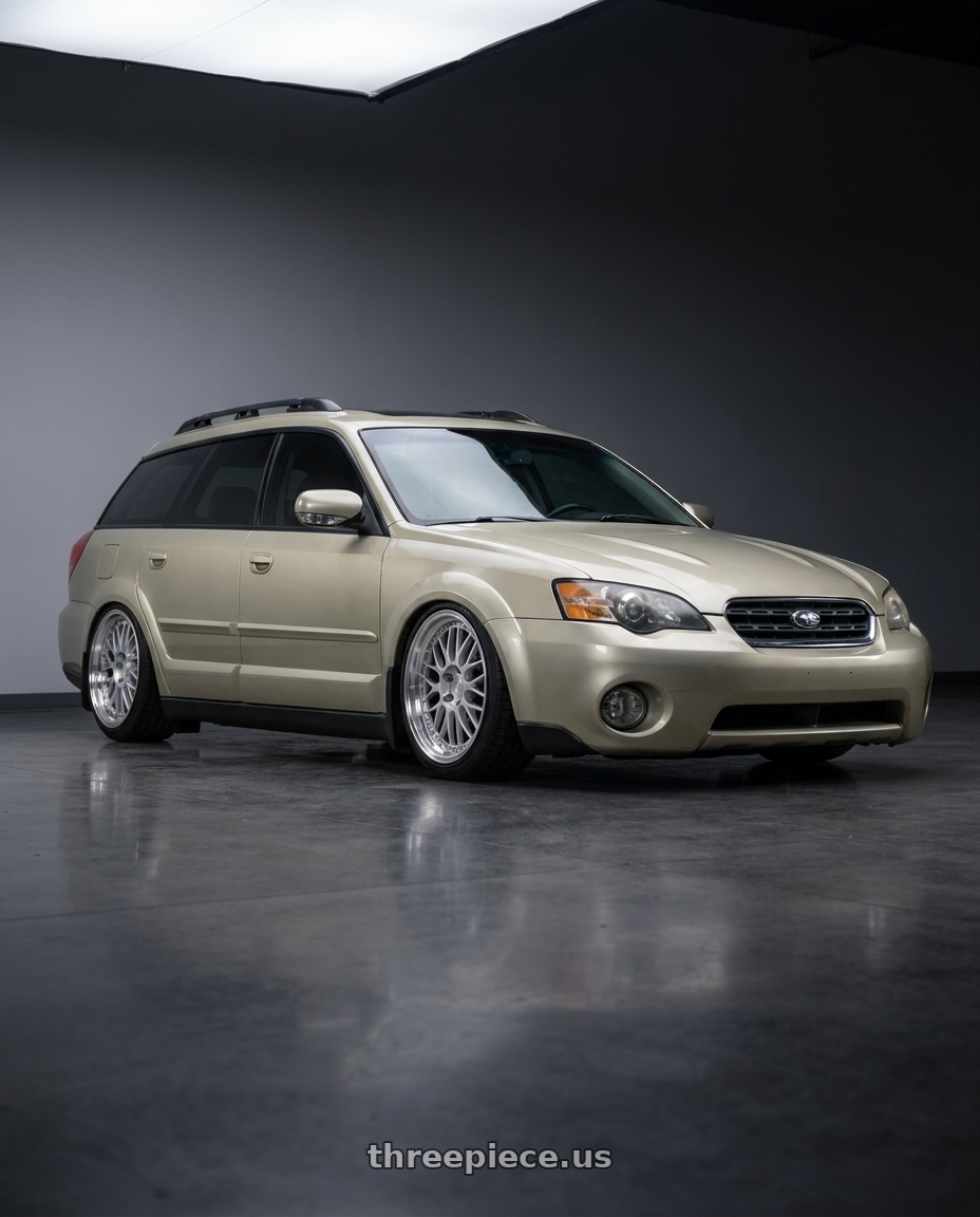 2007 Subaru Outback XT Limited with Aodhan AH02 5x100 18x8.5+35 Silver w/ Machined Lip wheels