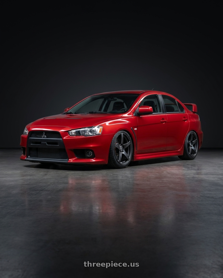 2012 Mitsubishi Lancer Evo X with Forgestar CF5 5x114.3 18x9 +35 Satin Black wheels