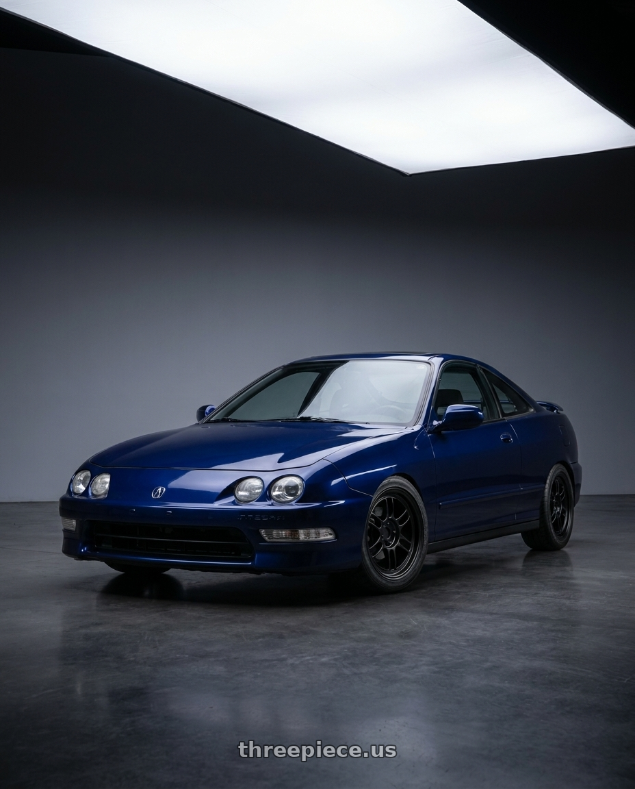 2001 Acura Integra with Enkei RPF1 4x100 15x8+28 Black wheels
