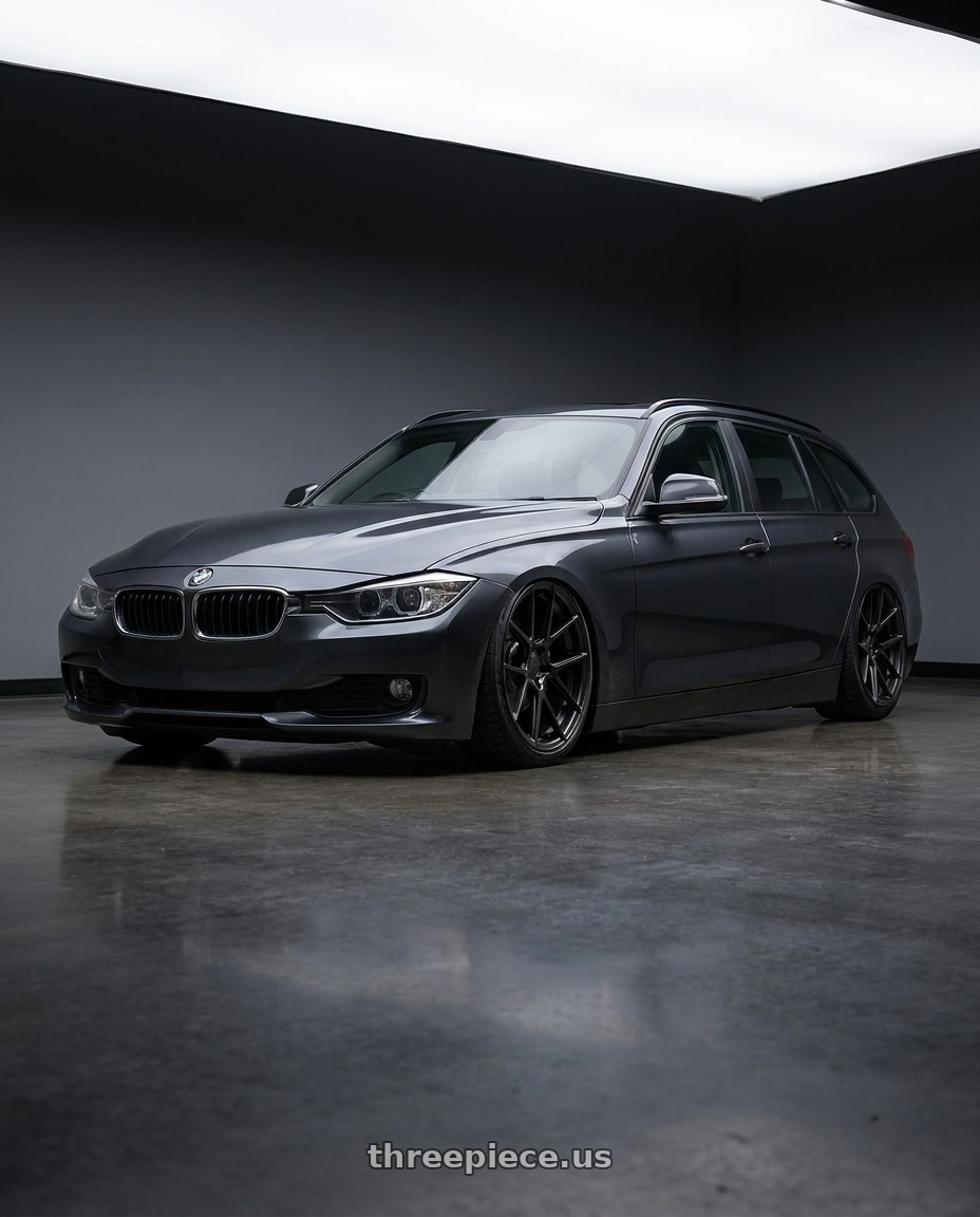 2016 BMW 3 Series F30 with Avant Garde Wheels M510 5X120 19x8.5 +33 Matte Black wheels