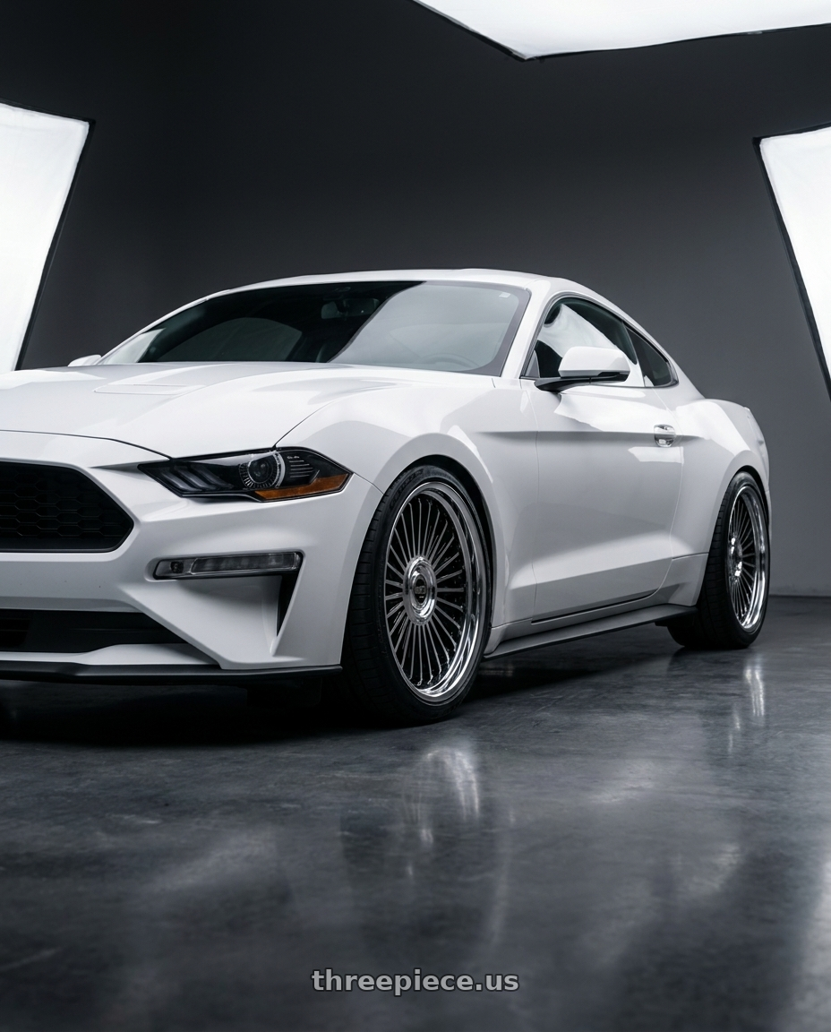 2020 Ford Mustang with Work Emitz Black Polish 5x114.3 19x7.5 +45 wheels