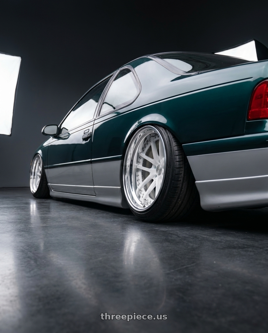 1995 Ford Thunderbird  with Heritage Wheel ASAN wheels rear three quarter view slight stretch tires