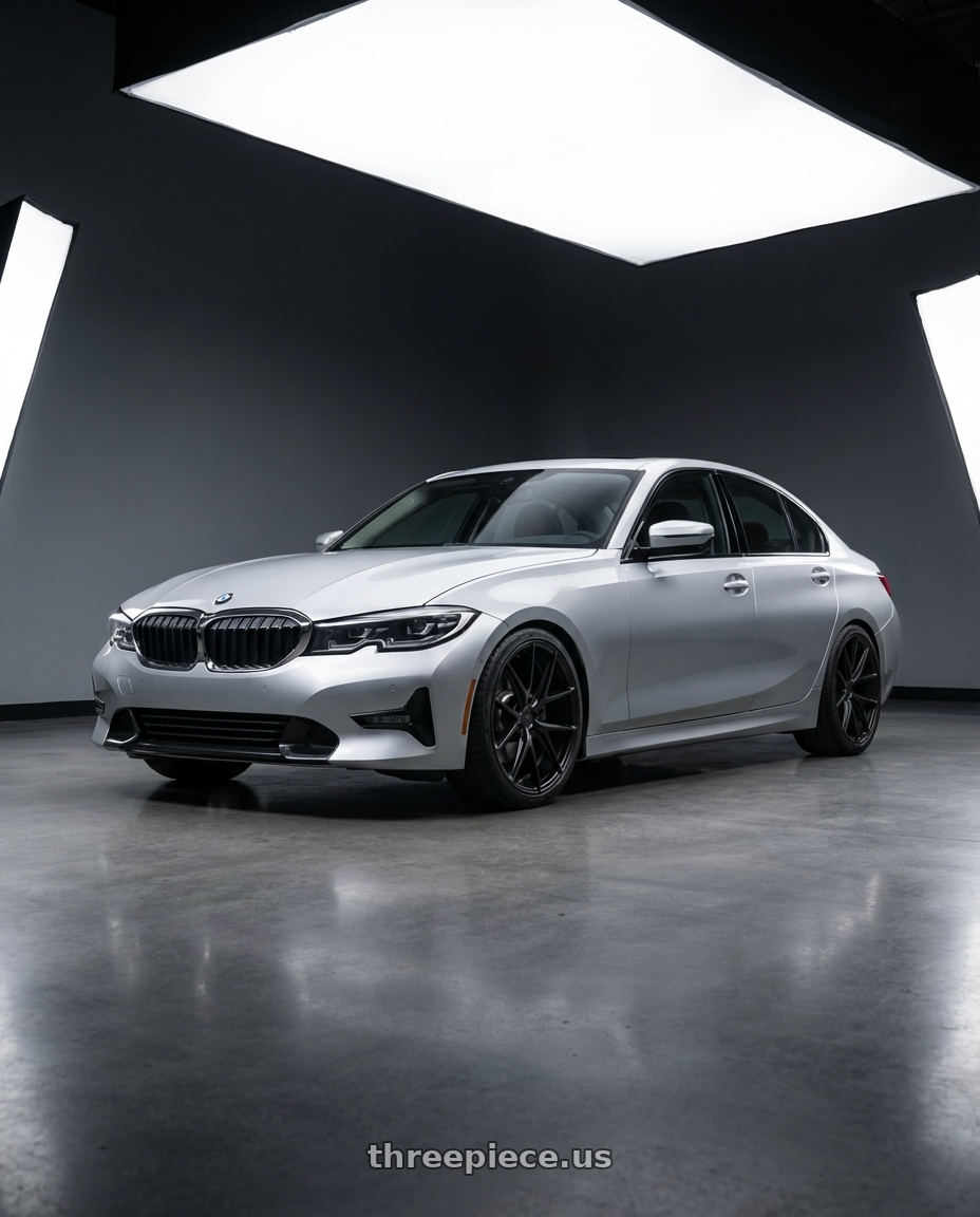 2023 BMW 3 Series G20 with Niche 1PC M117 MISANO 5X112 19X8.5 +34 MATTE BLACK wheels