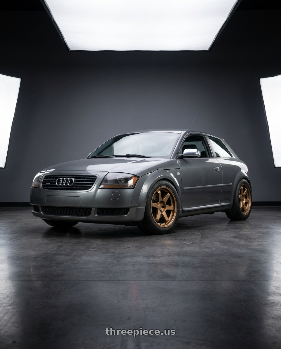 2001 Audi TT Quattro with 9six9 SIX-1 5x100 17X8 +35 Matte Bronze wheels front three quarter view lowered stance