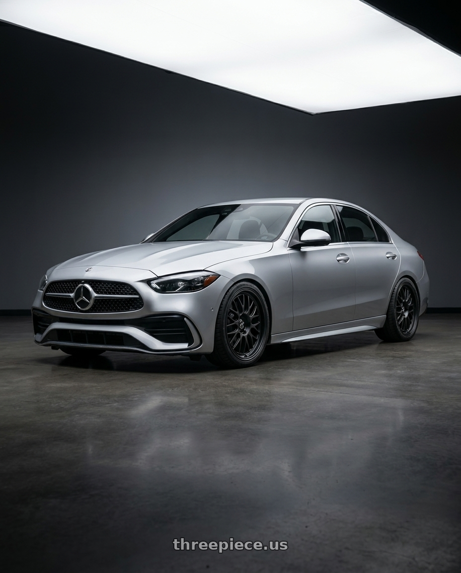2022 Mercedes-Benz C-Class W206 with fifteen52 HOLESHOT 5x112 19x8.5 +45 ASPHALT BLACK (SATIN BLACK) wheels