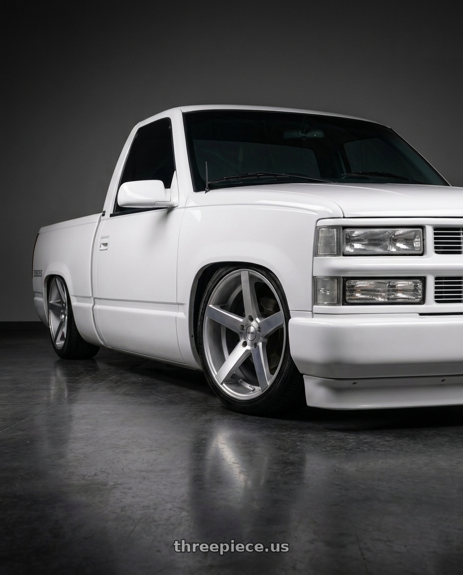 1989 chevy c1500 with RAVETTI M13 5X114.3 20x8.5 +38 SATIN BLACK MACHINED wheels