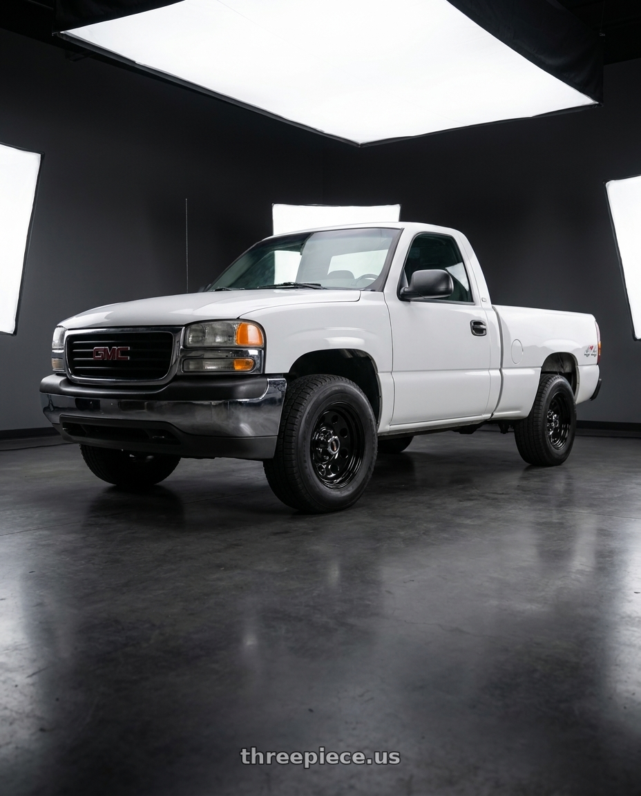 2000 gmc sierra single cab with Vision HD 85H 6x139.7 17x8-12 Gloss Black wheels