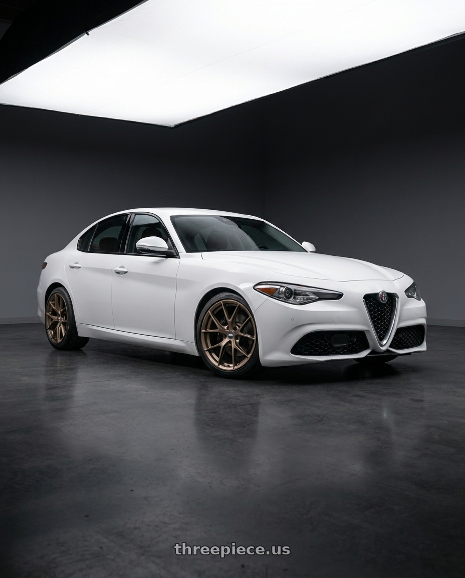 2020 Alfa Romeo Giulia ti with ESR Wheels FORGETECH SERIES RF2 5x110 18x8.5 +30 Matte Bronze wheels