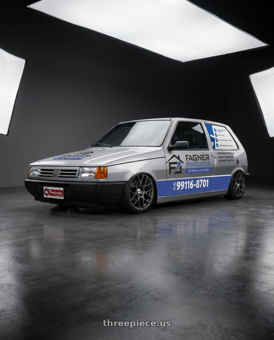 1990 fiat uno prata adesivado with TSW NURBURGRING 5X114.3 17X7.5 +45 MATTE GUNMETAL wheels
