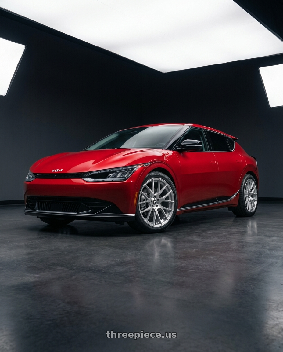 2024 kia ev6 with Fittipaldi 360BS 5X112 20x8.5 +35 Brushed Silver wheels