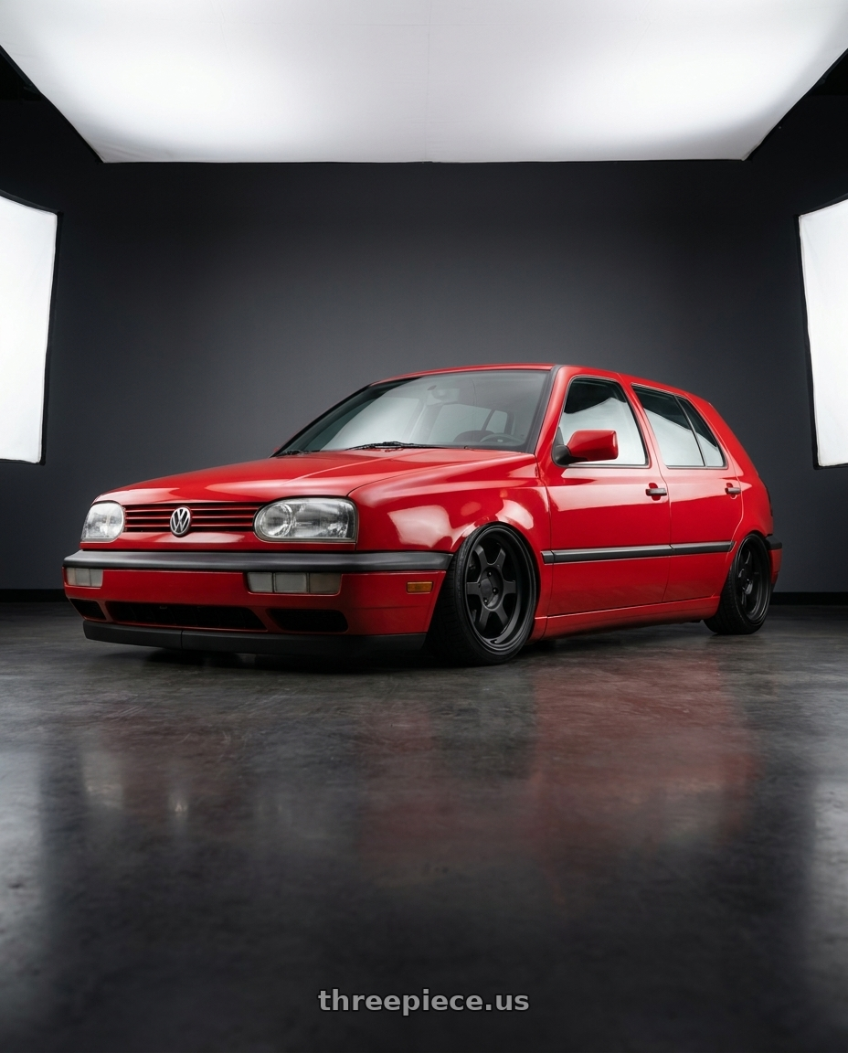 1993 Vw golf with 9six9 SIX-1 Deep 5x127 17X8.5 -10 Matte Black wheels