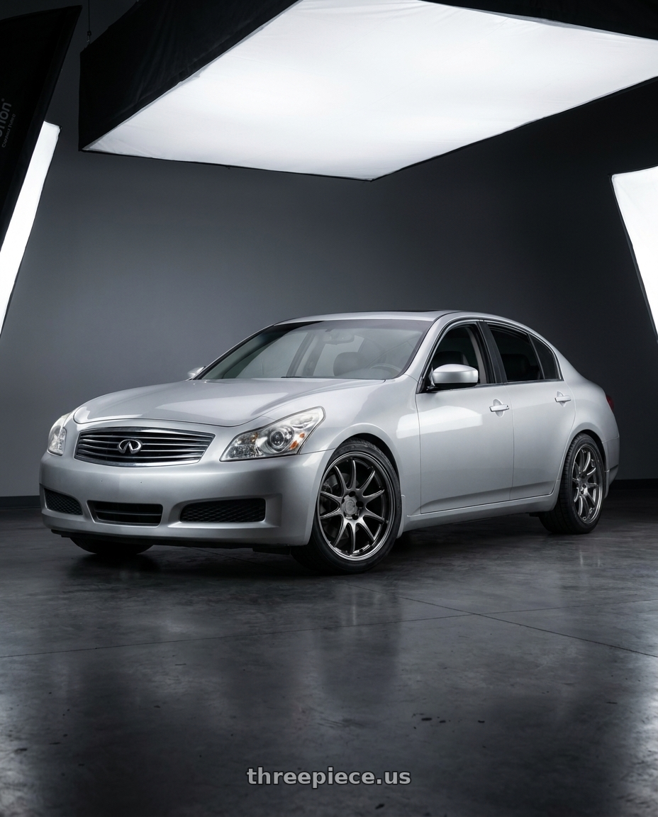 2008 Infiniti G35x with Aodhan DS02 5x114.3 18x8.5+35 Hyper Black wheels