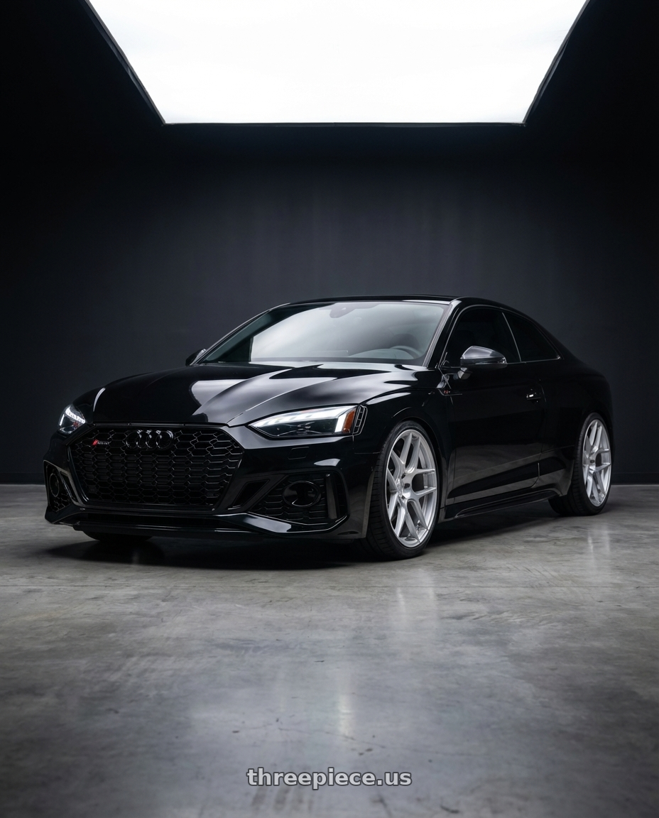 2022 Audi RS5 with Aodhan AFF2 5x112 20x9+30 Gloss Silver Machined Face wheels