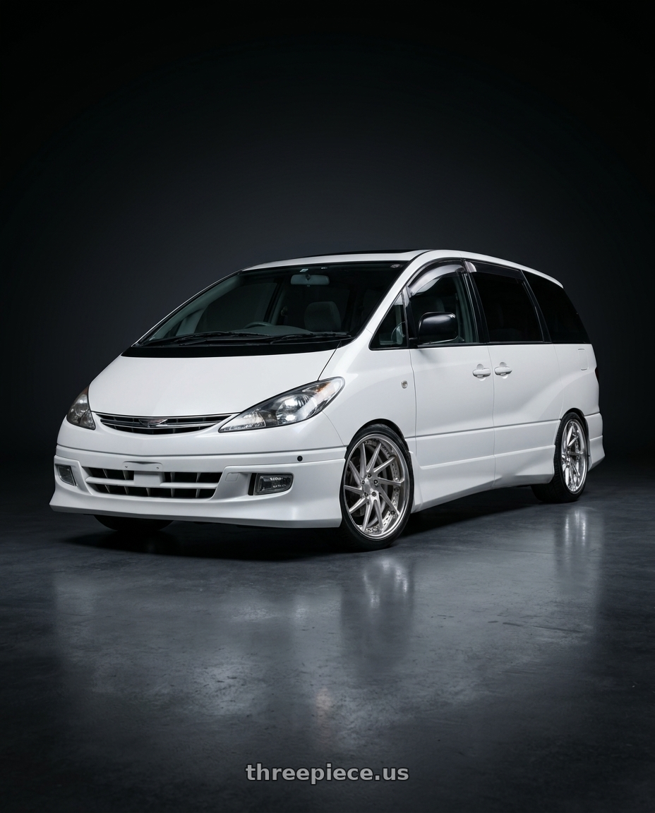 2000 toyota estima acr30w with Work Gnosis Cvs 5x114.3 19x8+38 A Disk Buff Finish wheels