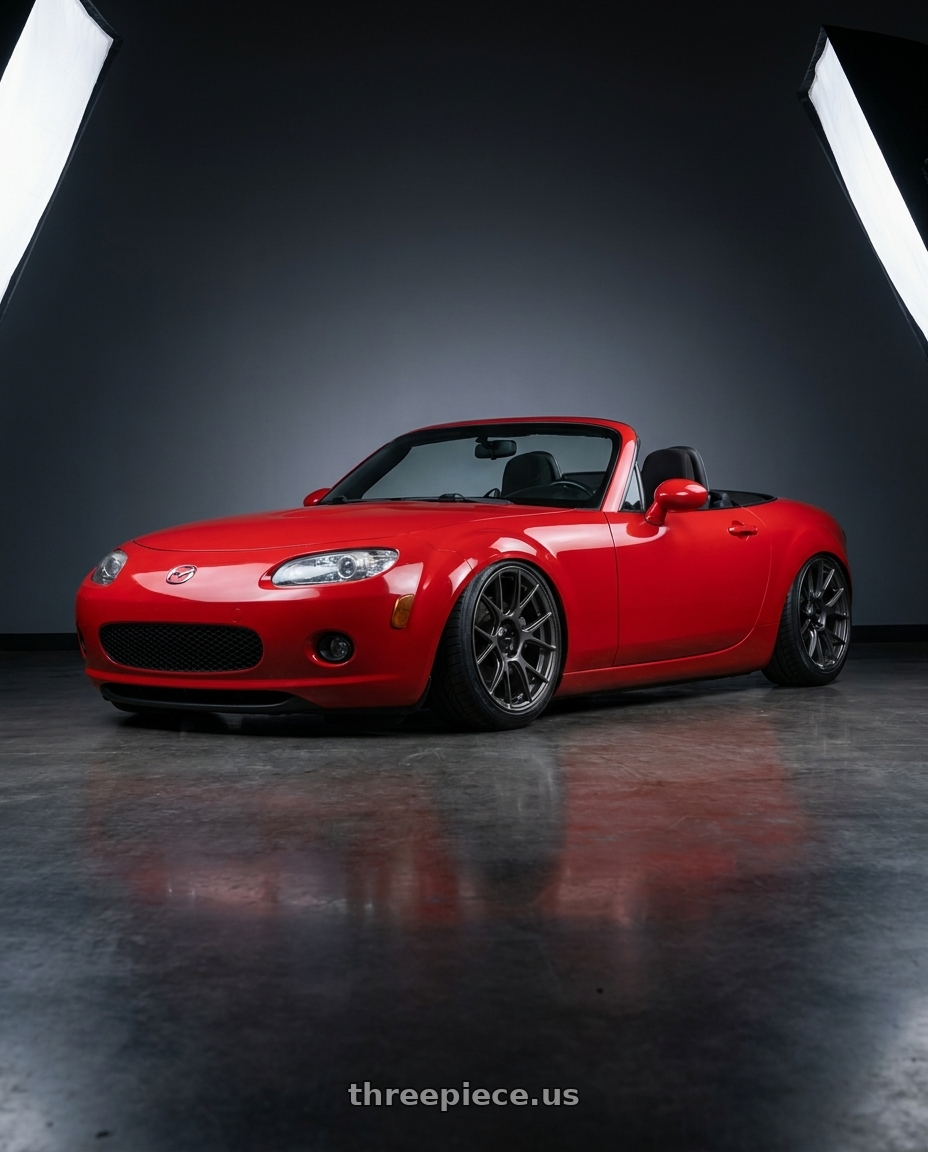 2012 Mazda MX-5 Miata NC with Konig Ampliform 5x114.3 17x9+40 Dark Metallic Graphite wheels