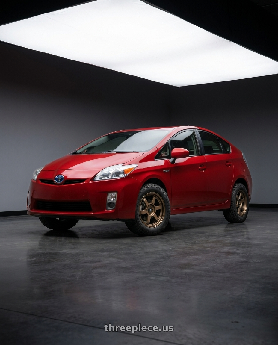 2010 Toyota Prius with MST Wheels Time Attack 5x100 15x7.0 +20 Matte Bronze wheels