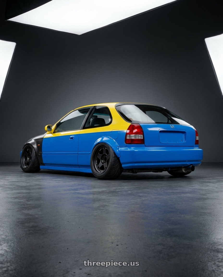 1996 Honda Civic Coupe with Volk Racing Te37 Sonic Sl 4x100 15x7044 15x70 Et44 wheels