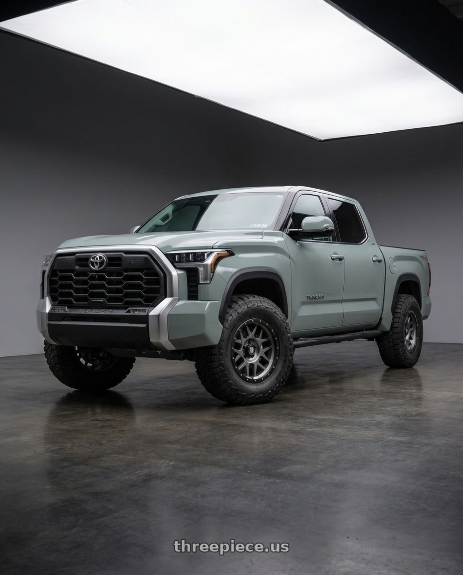 2018 Toyota Tundra with XD XD127 BULLY 5X150 20X9 +0 MATTE GRAY BLACK RING wheels