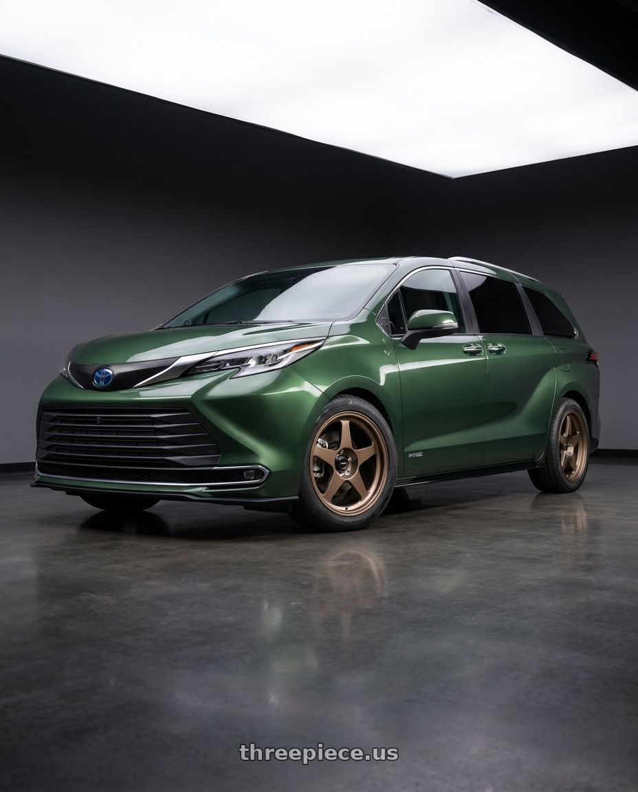 2026 Toyota Sienna with R6061 Forged R1 5x114.3 18X8.5 +35 Matte Bronze wheels