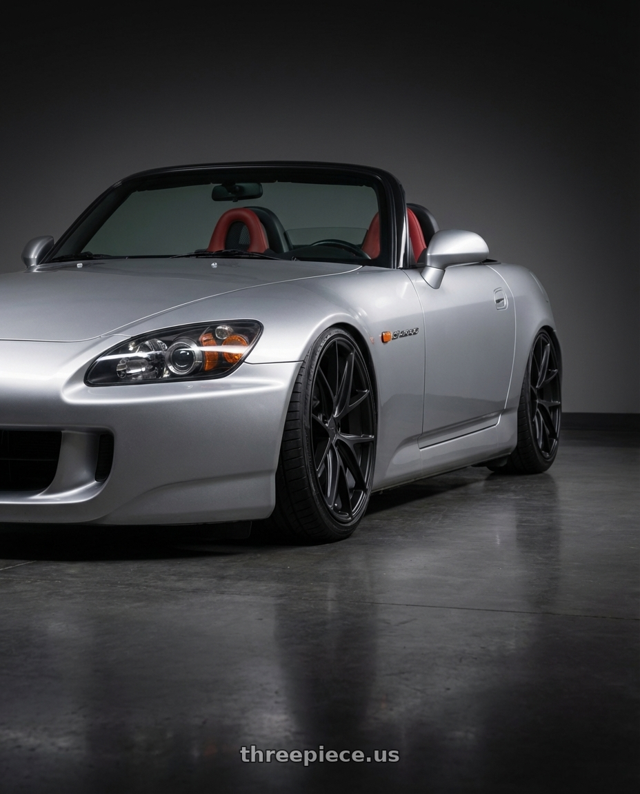 2009 Honda S2000 with Niche 1PC M117 MISANO 5X114.3 18X8 +42 MATTE BLACK wheels