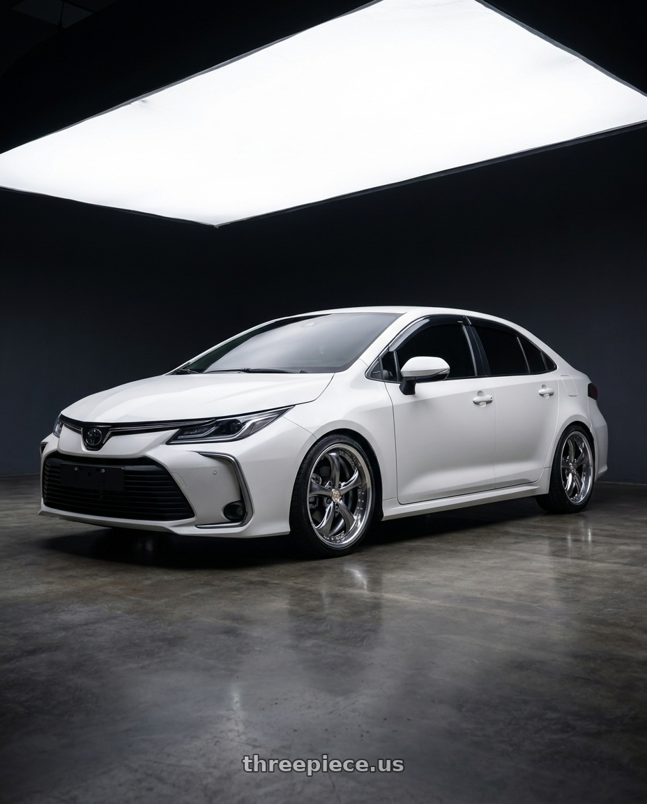 2020 Toyota Altis White with Work Wheels VS-KF 5X114.3 19x7.5+22 Brilliant Silver Black L Disk FULL REVERSE wheels