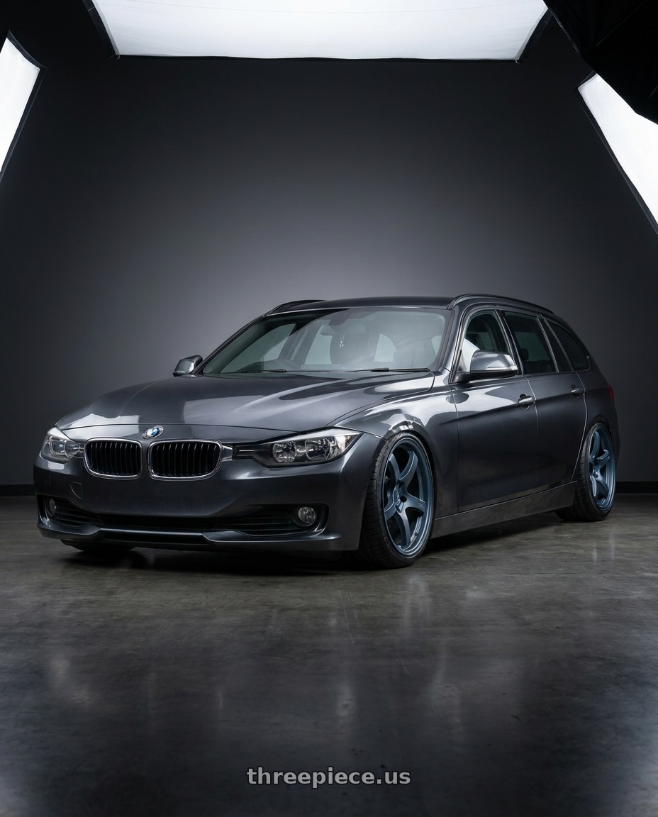 2016 BMW 3 Series F30 with Gram Lights 57CR 5x120 19x9.5+35 Gunblue II wheels