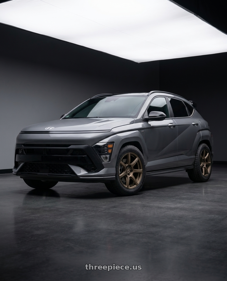 2025 Hyundai Kona N with Work Emotion T7r 5x114.3 18x8.5 +45 Matte Bronze wheels