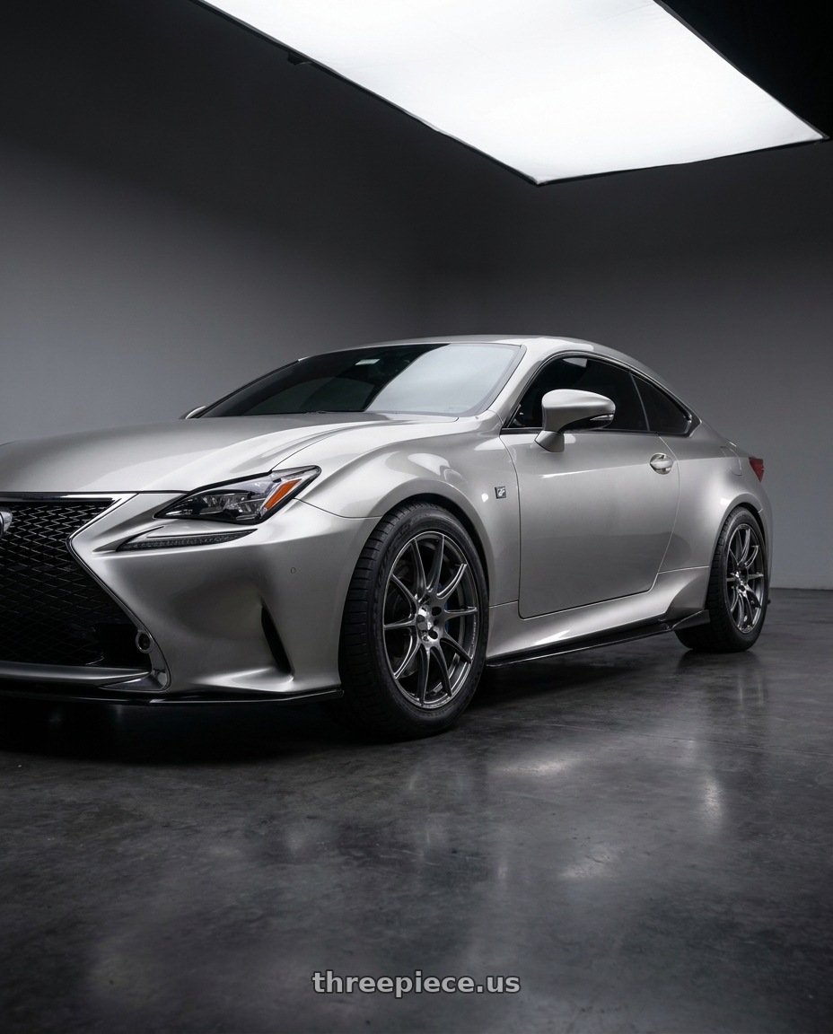 2016 Lexus RC350 F Sport with WedsSport SA-25R 5x114.3 18x9.5+38 Platinum Silver Black wheels