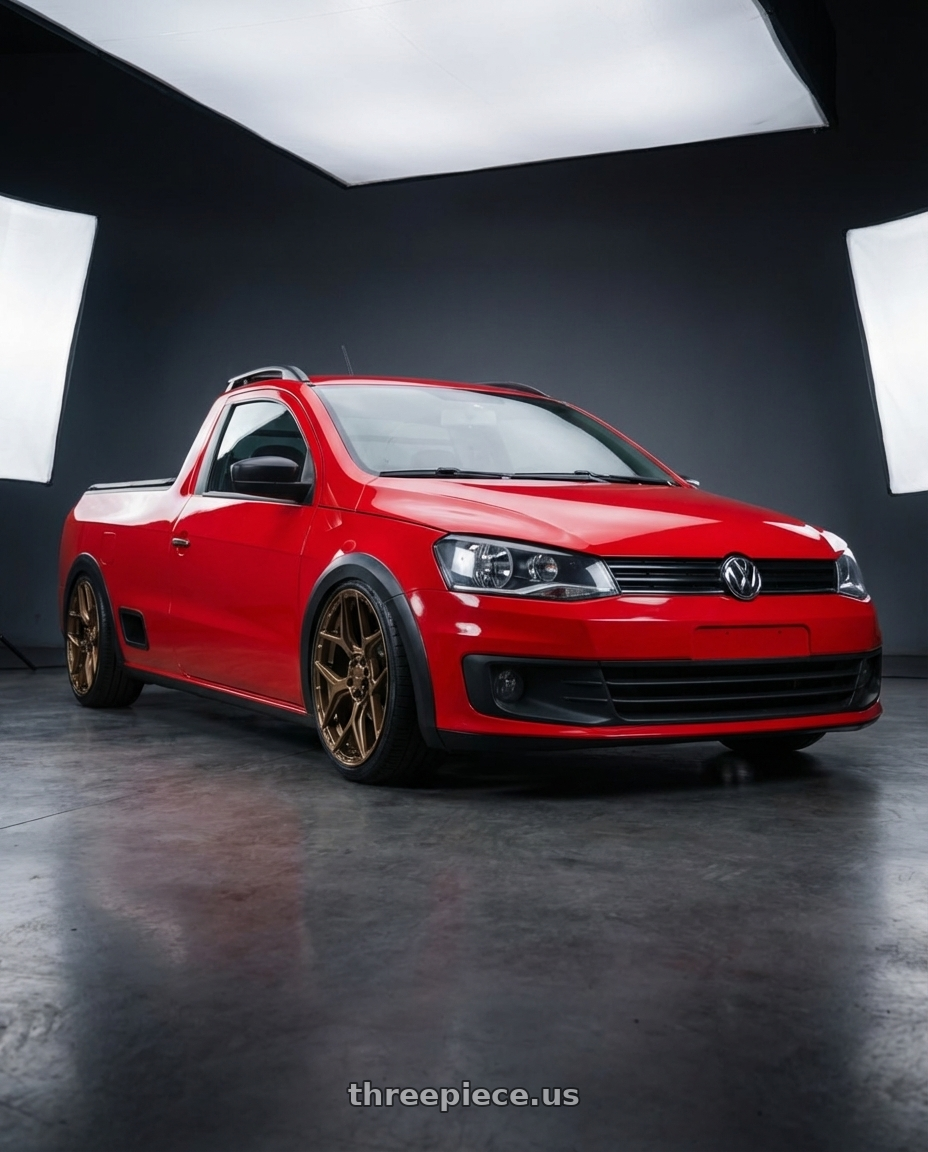 saveiro 2015 trendline red with 4PLAY 4P06 6x135/6x139.7 22x10-18 Bronze wheels