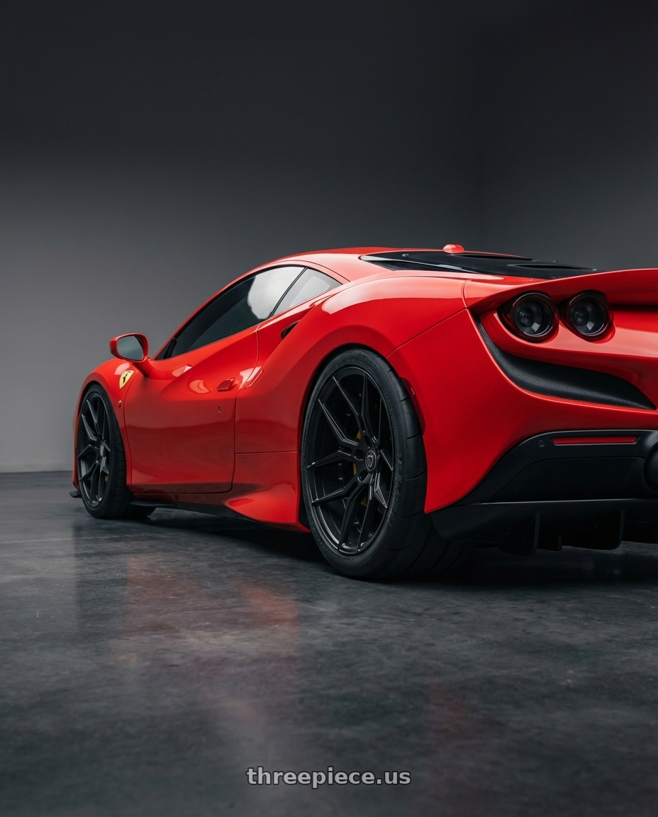 BMW local 2025 with MARQUEE WHEELS M1000 5x115 20x10.5+20 SATIN BLACK wheels rear three quarter view excessive tires