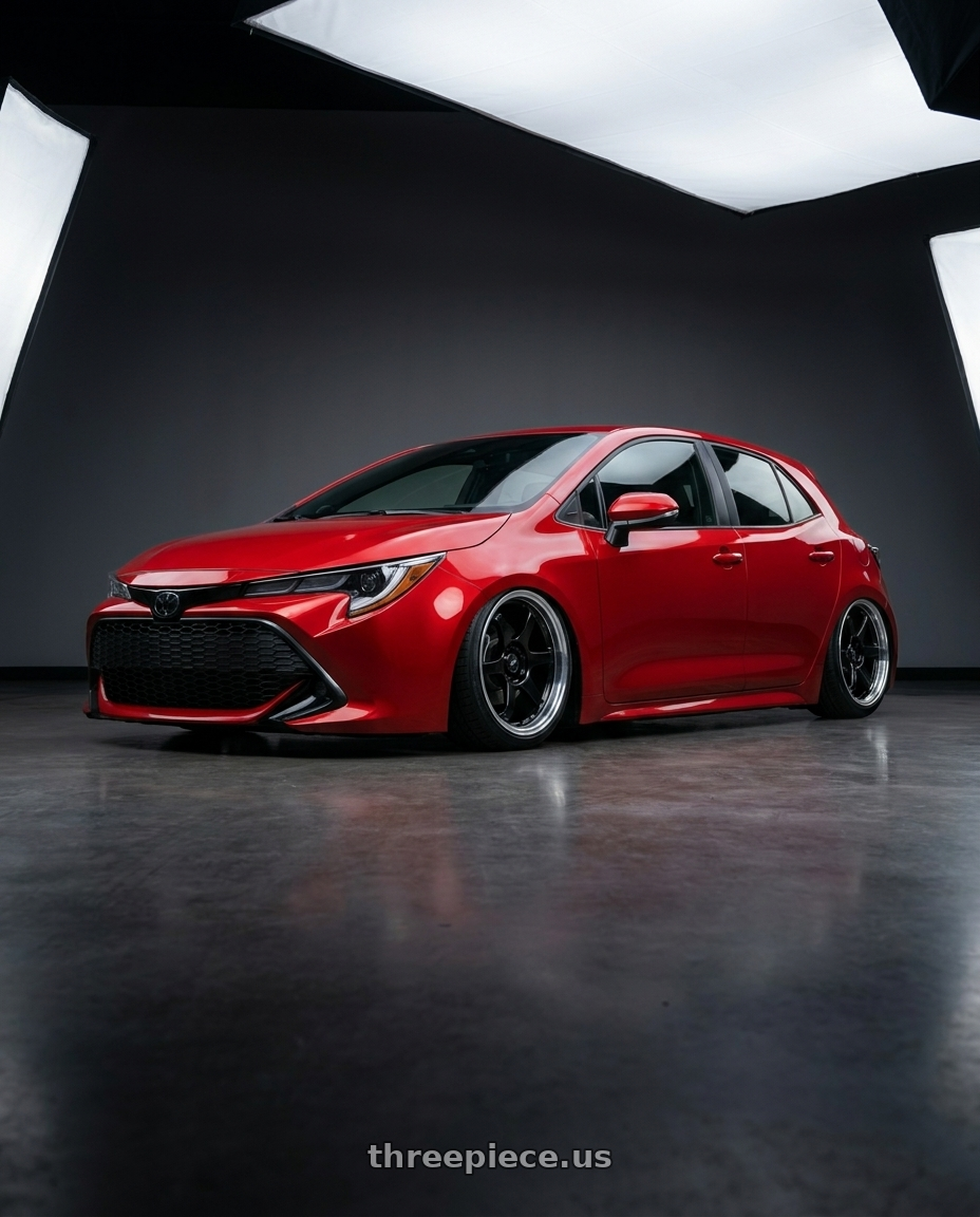 2022 Corolla sport with Enkei PF06 5x100 18x9.5+40 Black Machined wheels