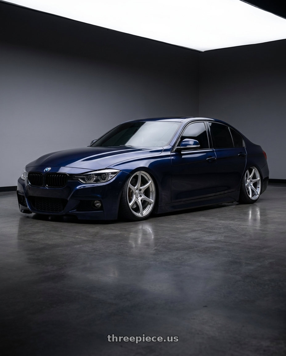 2018 BMW 340i with Work Wheels VS-KF 5x120 18x9+40 Light Grey Silver A Disk FULL REVERSE wheels