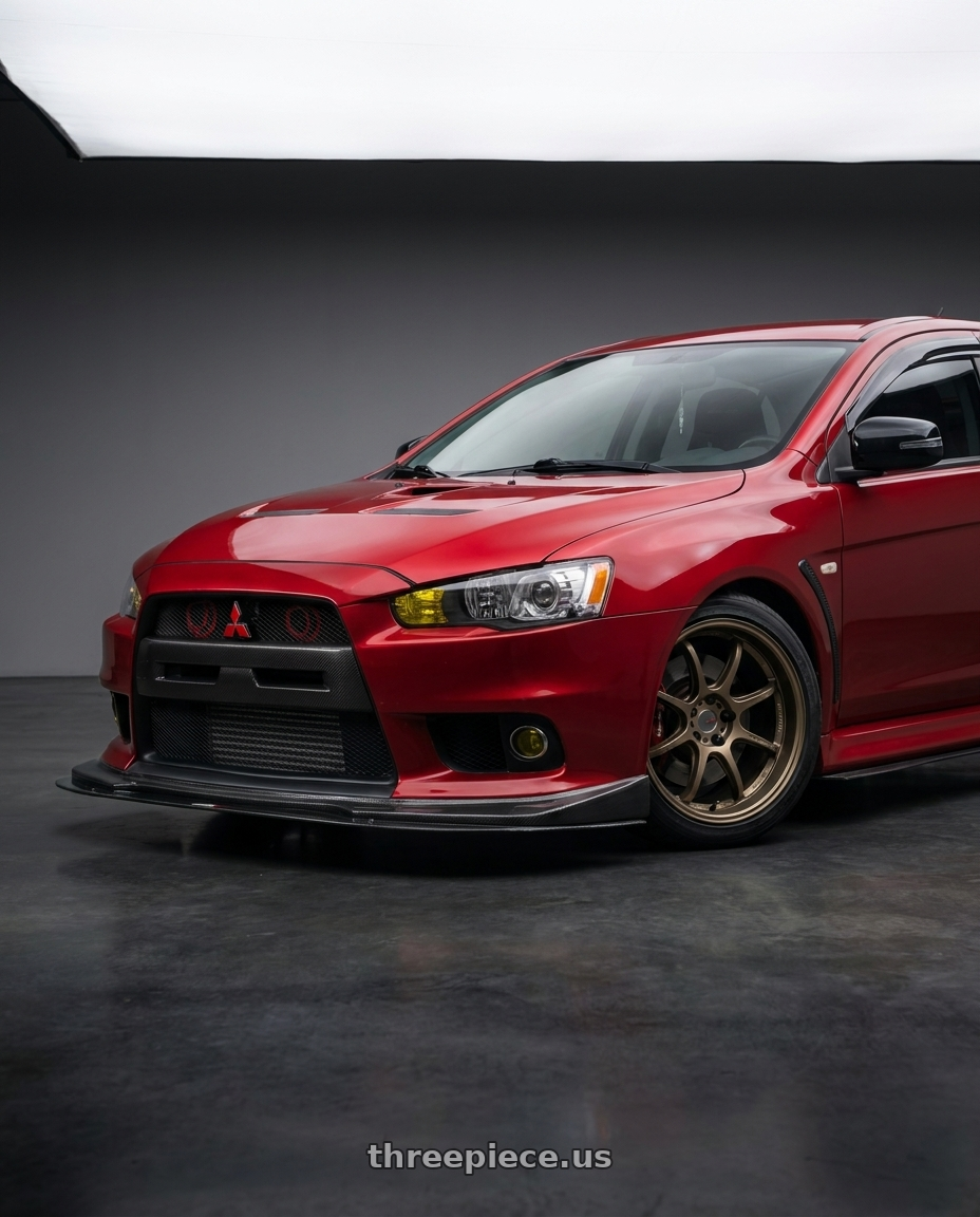 2015 Mitsubishi Lancer Evolution X with Work Emotion D9r 5x114.3 18x8.5 +32 Matte Bronze wheels