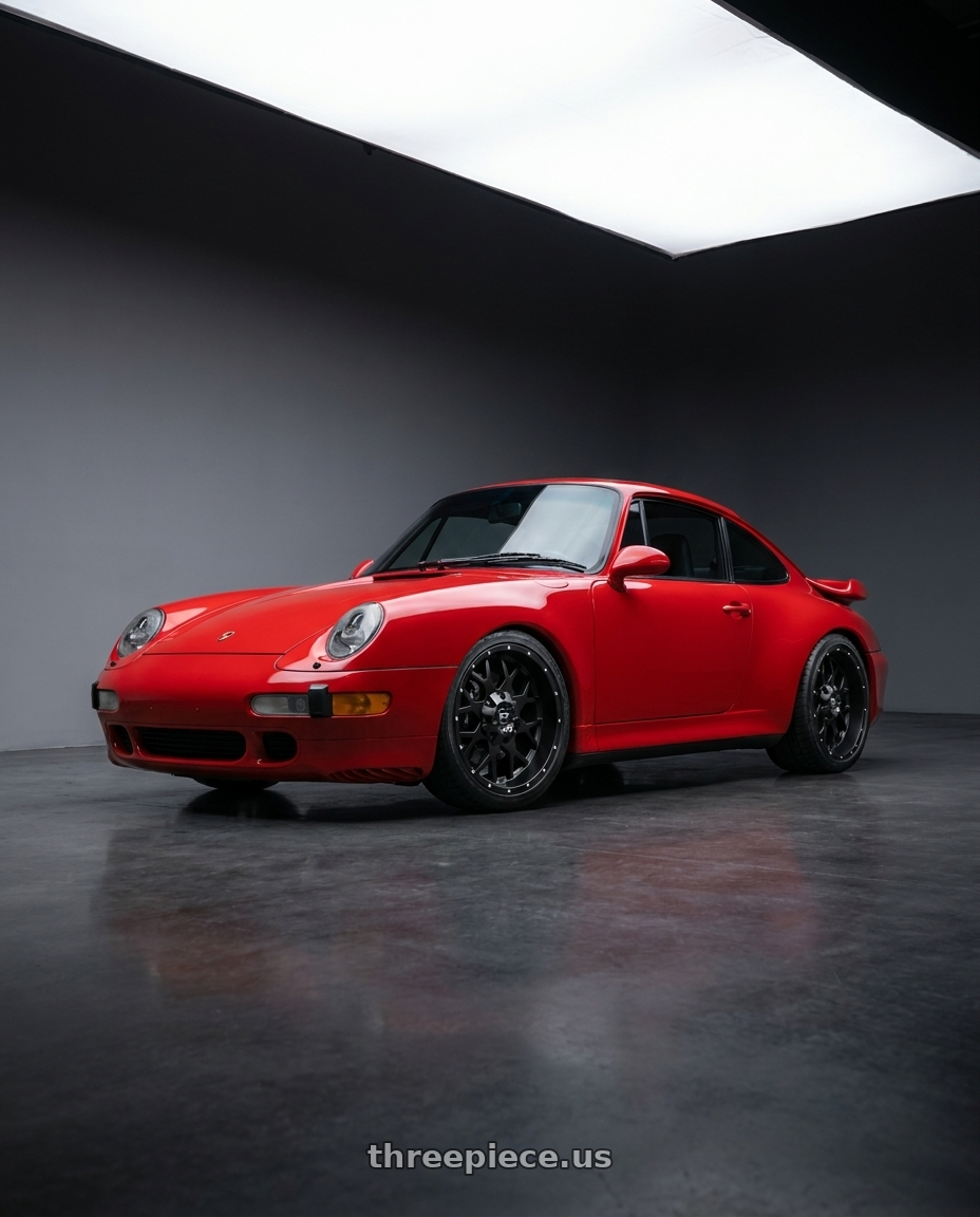 1996 Porsche 911 with FULL THROTTLE FT0151 5x114.3/5x127 17x9-12 SATIN BLACK wheels