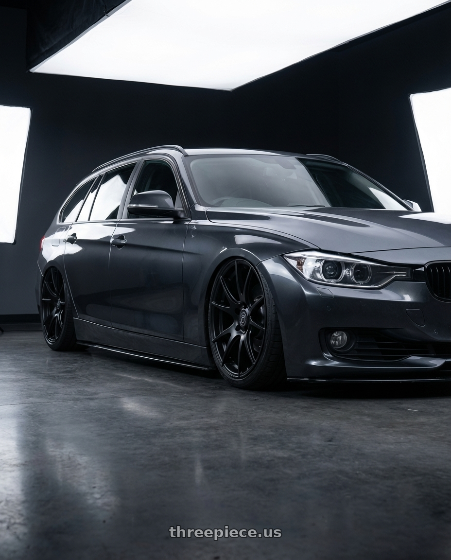 2016 BMW 3 Series F30 with Forgestar CF5V 5x120 19x9 +38 Satin Black wheels