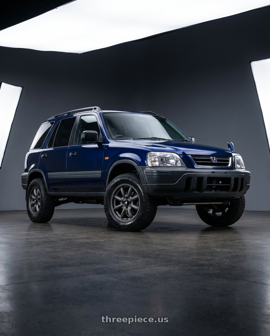 1997 Honda CRV with Enkei Compe 4x114.3 15x7+0 Matte Gunmetal wheels