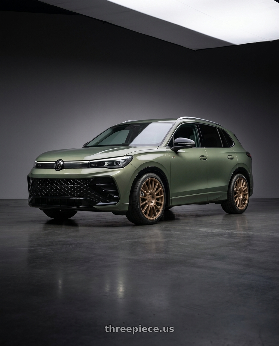 2026 VW Tiguan SEL R-Line with Vision Street-Designs 477 Monaco 5x112 20x8.5+35 Bronze wheels
