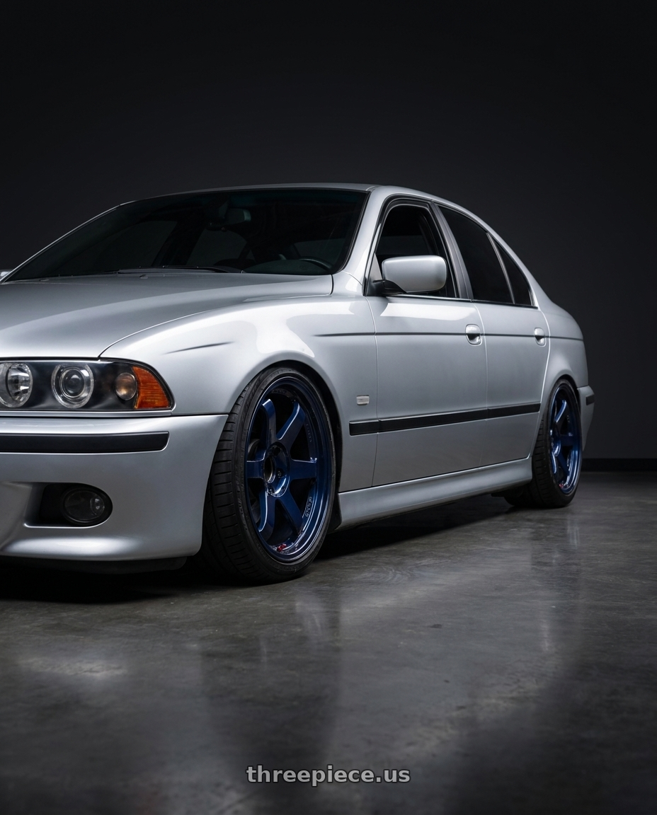 1997 bmw m5 with Volk Racing TE37SL 5x120 18x9.5 +22 MAG BLUE wheels